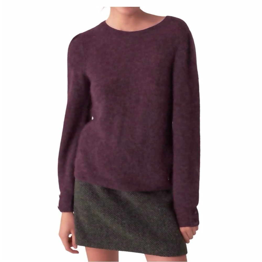 Minimum Pammie Wine Knit Wool Blend Sweater Size S